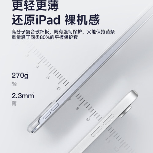 ifacemall2025新款iPad11保护壳适用苹果air7平板套mini6磁吸4双面夹10代9带搭扣pro13英寸全包8防弯摔轻薄5 - 图0