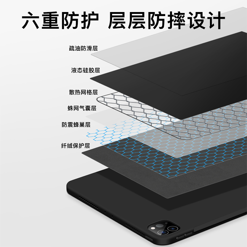 ifacemall液态硅胶ipadair5保护套适用苹果平板保护壳2022ipadPro11寸4新款10代9/8简约mini6轻薄防摔10.9 - 图1