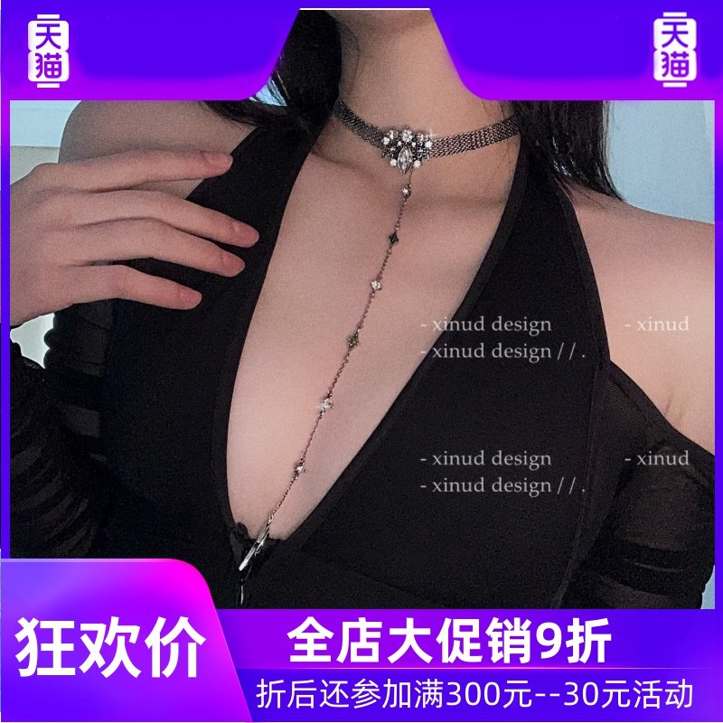 276修饰美颈复古花朵长款锁骨链 灵运宝项坠/吊坠