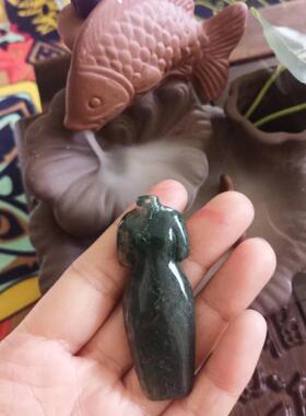 天然旗袍印度水草玛瑙吊坠包邮