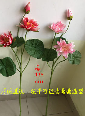 新高枝中式仿真莲花供佛橱窗落地