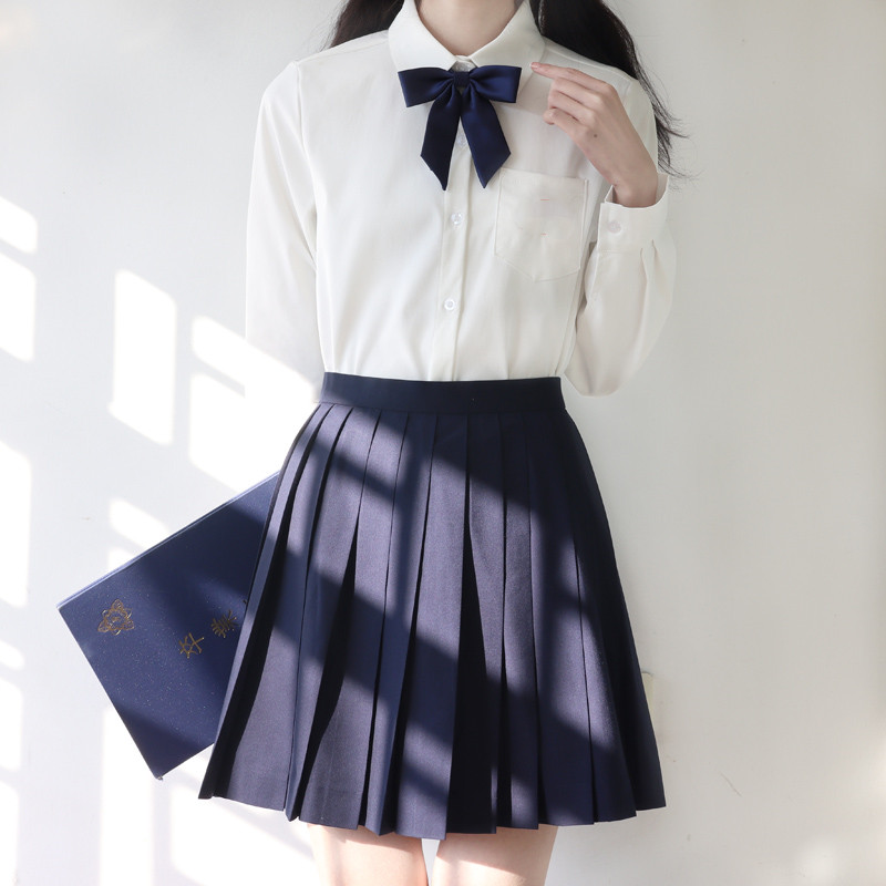 正版JK制服裙水手服原创长袖衬衫学院风基础款中间服日系学生校服-图3