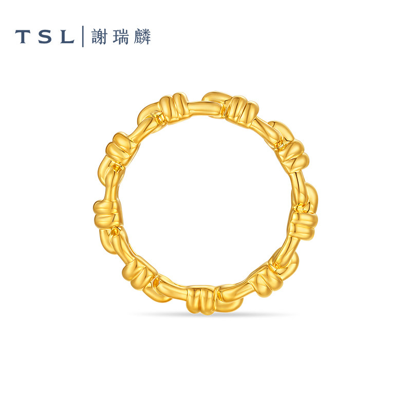 TSL Xie Ruilin gold ring 5D hard gold craft pure gold chain ring women XR269