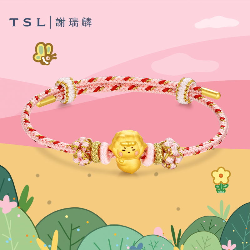 TSL谢瑞麟胖滚家族系列打工人日常黄金转运珠商场同款X5655-X5662 - 图2