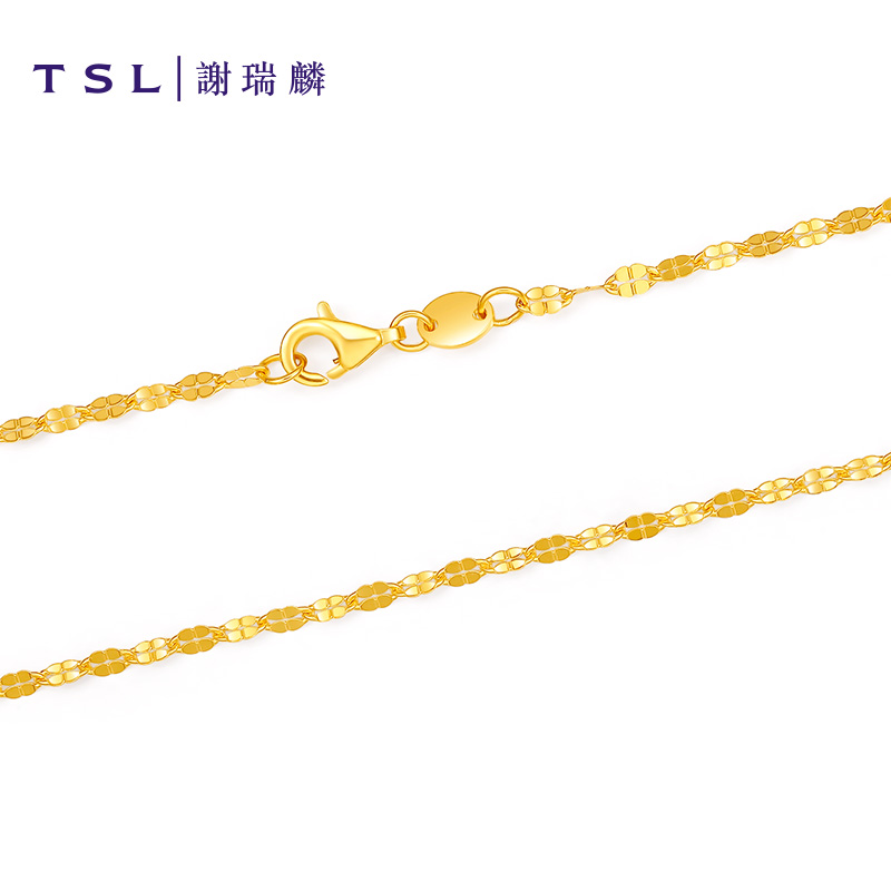 G XI515 系列黄金项链女足金嘴唇链锁骨链颈饰细款素链 TSL 谢瑞麟 G XI515 系列黄金项链女足金嘴唇链锁骨链颈饰细款素链 TSL 谢瑞麟