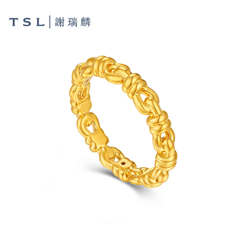 TSL Xie Ruilin gold ring 5D hard gold craft pure gold chain ring women XR269