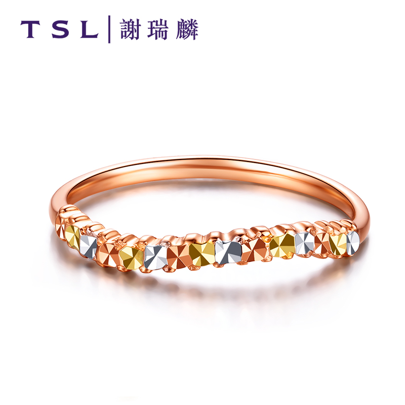 BA837 金戒指环女款百搭玫瑰金彩金戒指送礼物手饰 18K 谢瑞麟 TSL BA837 金戒指环女款百搭玫瑰金彩金戒指送礼物手饰 18K 谢瑞麟 TSL