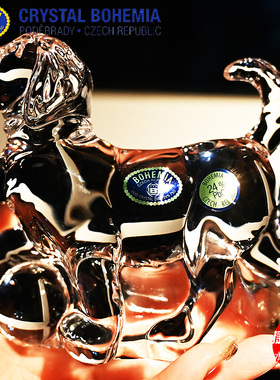 捷克BOHEMIA进口水晶玻璃桌面可爱动物摆件装饰工艺品饰品送礼物