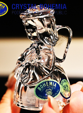 捷克进口BOHEMIA水晶玻璃小号天使调味罐储物罐子饰品收纳盒摆件