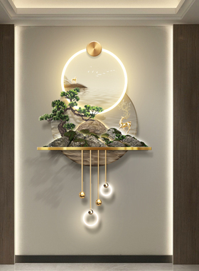 多福多寿立体浮雕玄关氛围灯画