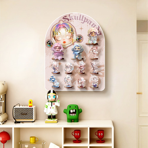 盲盒手办收纳展示架挂墙泡泡玛特玩具小摆件展示墙立体多层陈列架 - 图3