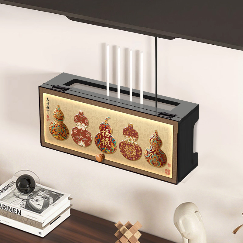 wifi路由器收纳盒子隐藏式无线光猫放置架电视机顶盒葫芦遮挡装饰,淘宝优惠券,粉丝福利购,淘宝优惠卷