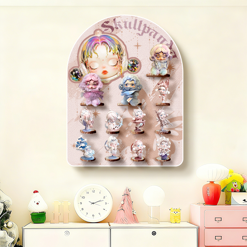 盲盒手办收纳展示架挂墙泡泡玛特玩具小摆件展示墙立体多层陈列架 - 图1