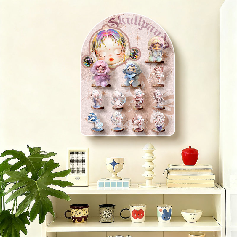 盲盒手办收纳展示架挂墙泡泡玛特玩具小摆件展示墙立体多层陈列架 - 图2