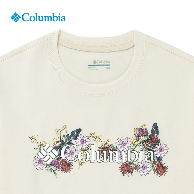 Columbia哥伦比亚户外24春夏新品女子吸湿印花短袖运动T恤AP3242-图1