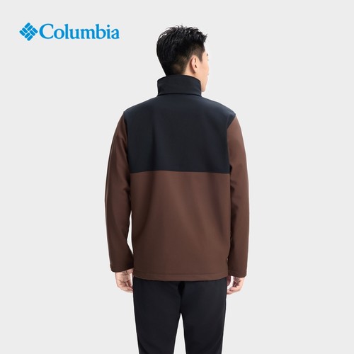 Columbia哥伦比亚户外男子拒水徒步内里抓绒保暖软壳衣外套WE6044-图1