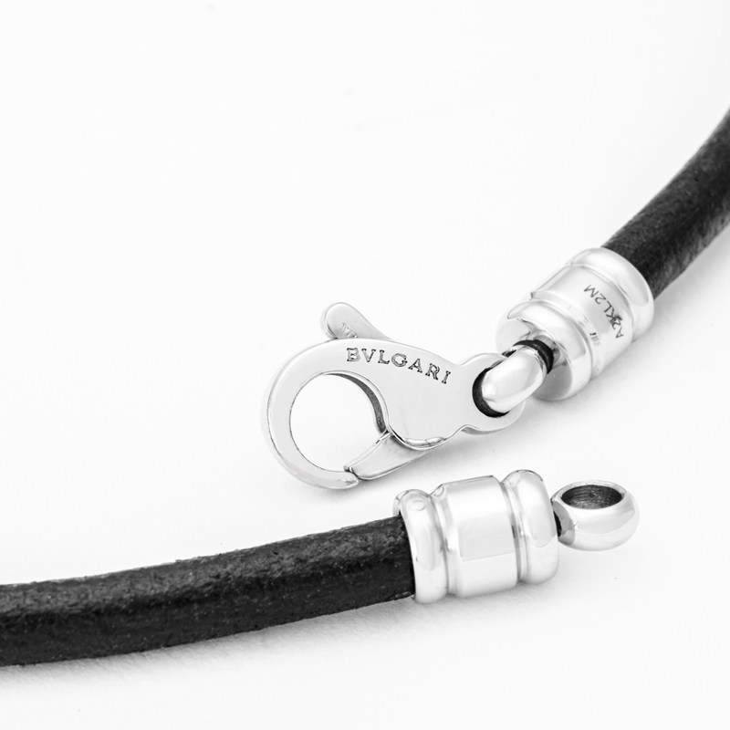 bvlgari /宝格丽黑色皮革掌柜项链 泰盛海外项链