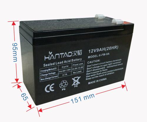 汉韬12V9AH铅酸蓄电池UPS电源卡通气模人偶喷雾器电梯电瓶代替8AH - 图0