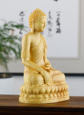 供奉人物风水小摆件黄杨木雕刻