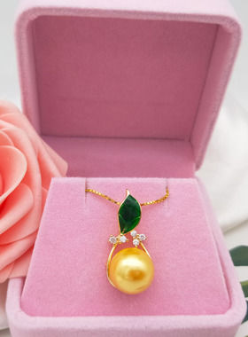 金色款母贝珍珠吊坠925银