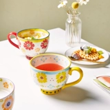 Imhouse Retro Mark Cup Home маленькая свежая керамическая чашка утолщен и анти -хот может быть микроволновой овсяной чашкой для овсяной муки