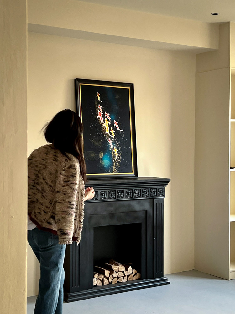 若奈独家苏绣画《九鱼争游》客厅玄关画新中式装饰画乔迁开业礼物