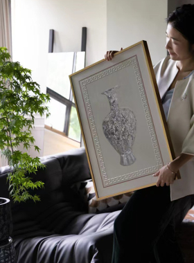 若奈肌理画金琉璃砂贝母装饰画