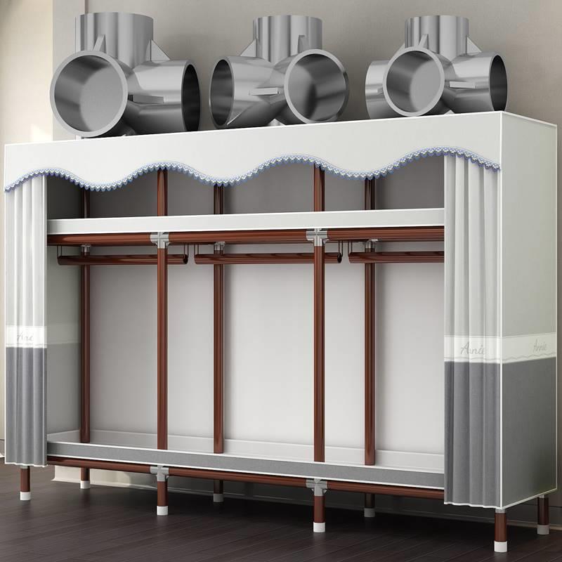 衣柜家用卧室全钢架加粗加厚简易布衣柜钢管结实耐用组装出租房用
