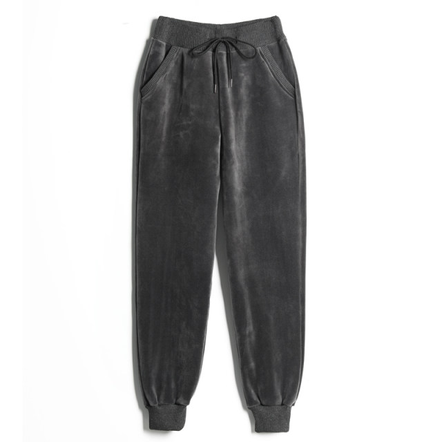 Gold velvet sweatpants for women in autumn and winter plus velvet and thickened outer cotton trousers, loose slimming casual pants and leggings and guard pants