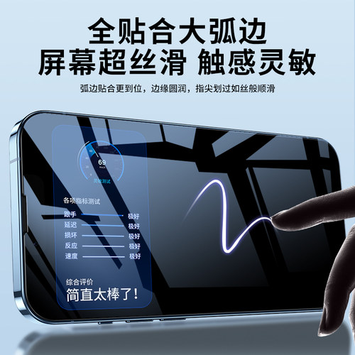 BS适用iPhone15pro钢化膜13promax苹果12proMax全屏覆盖X/XS蓝光迷你11plus防偷窥12mini手机保护贴膜XR全包 - 图2