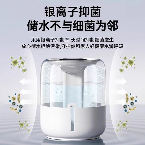 【双核补水】6.8L大容量数显静音双喷加湿器小型家用卧室孕妇婴儿空气净化办公室桌面便携usb充电氛围灯喷雾 - 图0