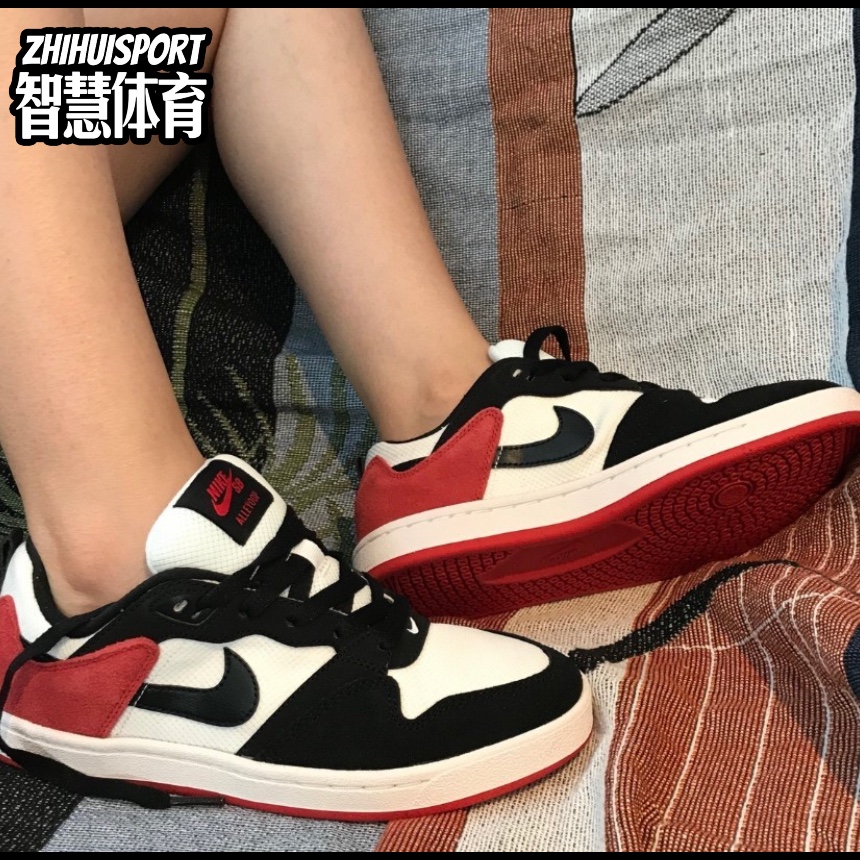 Nike SB Alleyoop简版DUNK复古黑红男耐磨休闲滑板鞋CJ0882-102 - 图0