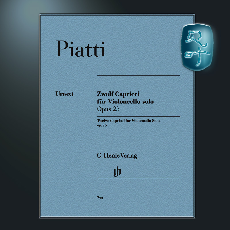 亨乐原版 皮亚蒂 12首大提琴随想曲op25 独奏带指法 Piatti 12 Capricci op. 25 for Violoncello solo HN746 - 图0