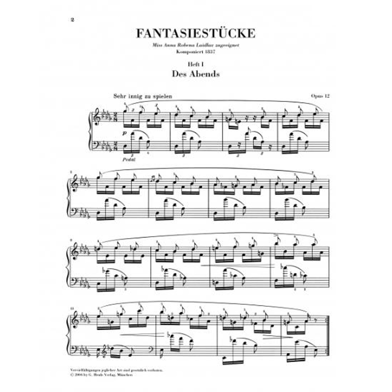 亨乐原版 舒曼幻想曲op.12 Schumann Fantasiestucke op.12 HN91 - 图1