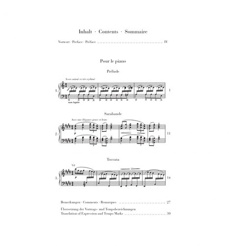 亨乐原版 德彪西 为钢琴而作 钢琴独奏带指法 Debussy Pour le piano HN385 - 图1