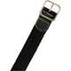 Braided leather belt with no holes and fine slits to pass through