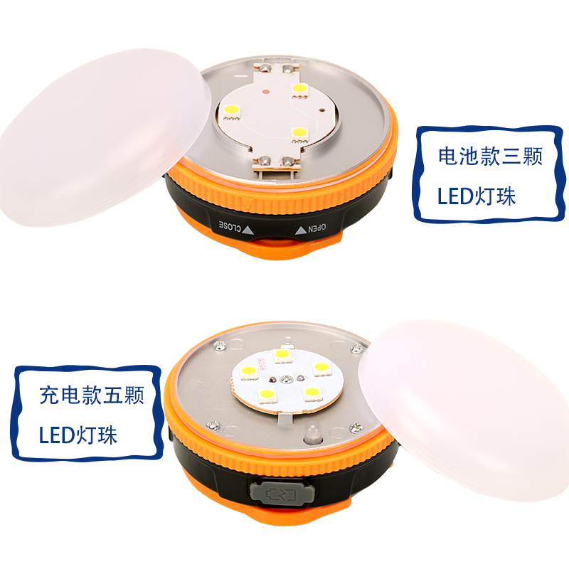 光眼迷你防水帐篷灯暖光露营灯营地灯磁铁LED户外烧烤灯野营灯USB