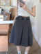 Women's gray suit skirt plus size mid skirt