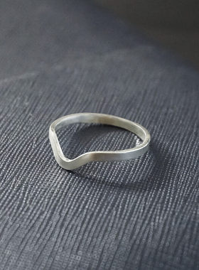 胖手大号简约情侣足银开口可调