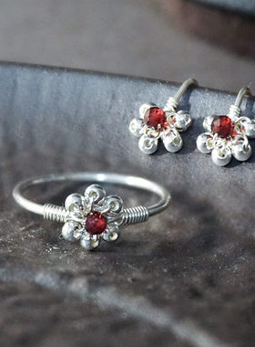 小雏菊原创足银食指时尚风尾戒