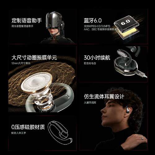 哔哩哔哩SONGX灵笼联名荷光者限定挂耳式蓝牙耳机长续航无感佩戴 - 图0