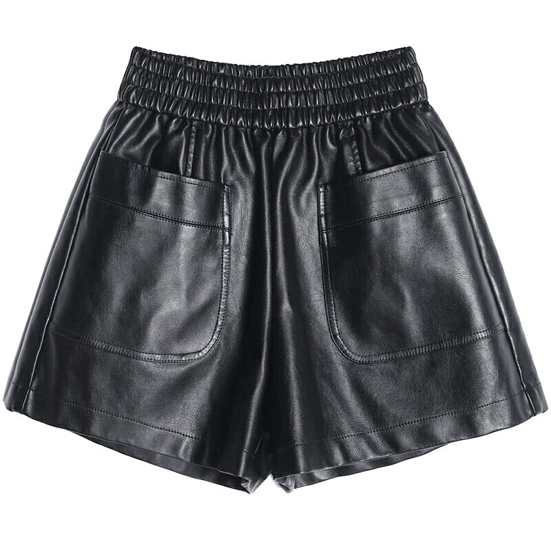 皮短裤女秋冬外穿宽松软妹pu皮裤松紧高腰靴裤裙原宿a字阔腿裤潮,淘宝优惠券,粉丝福利购,淘宝优惠卷