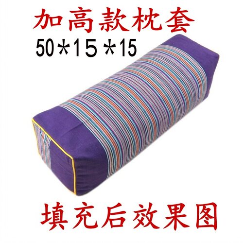 纯棉老粗布方枕套护颈助眠防螨单人成人保健枕套无填充物 - 图0