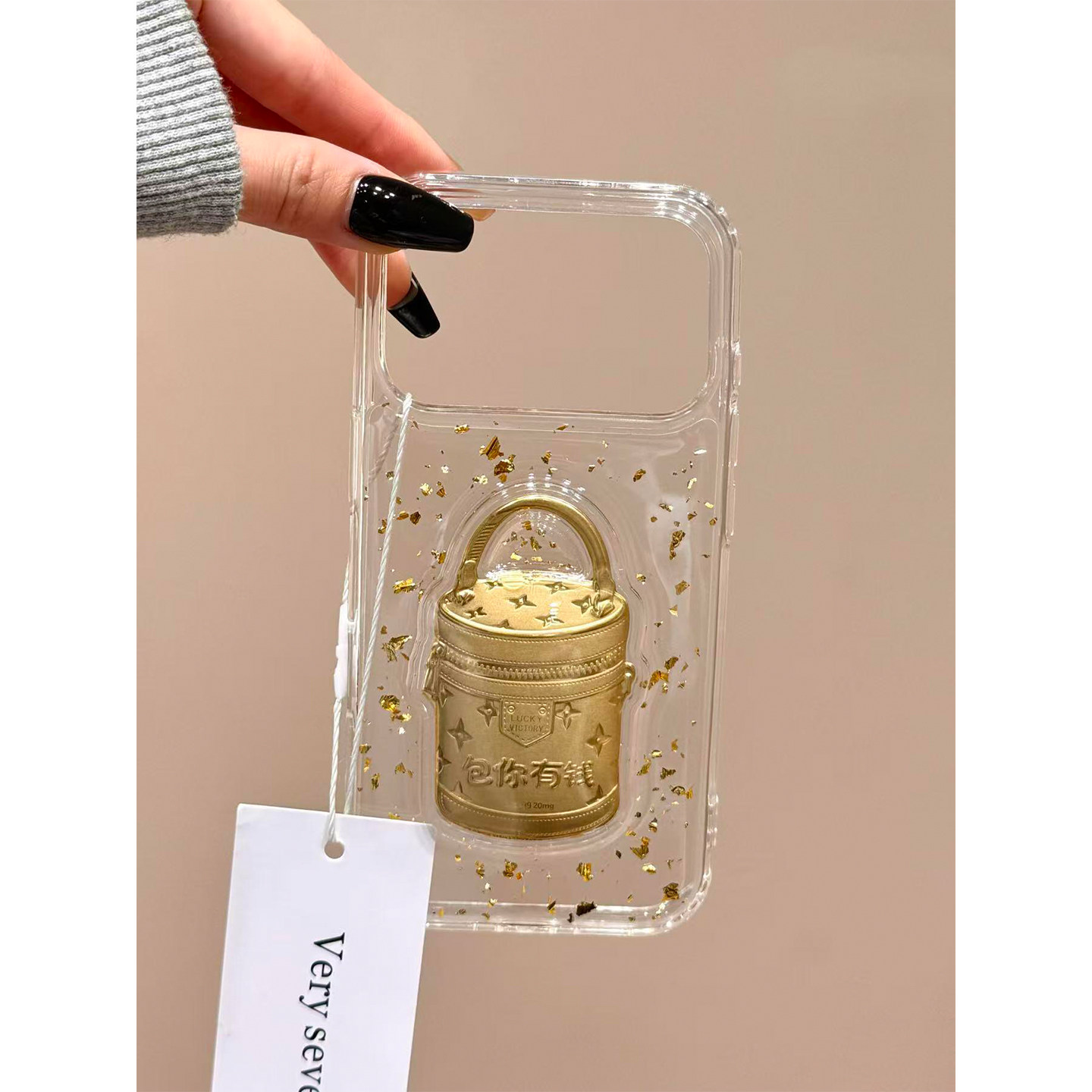 滴胶金箔好运小金马包包适用iphone17promax手机壳苹果17Pro韩系15promax新款14Pro全包17防摔女款16Pro透明,淘宝优惠券,粉丝福利购,淘宝优惠卷