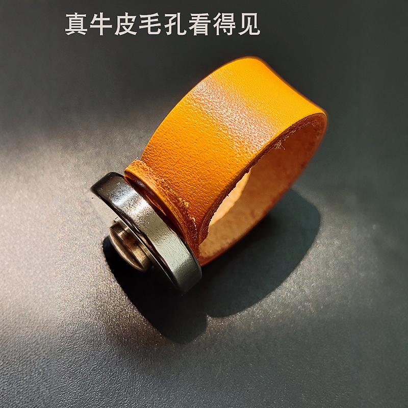 加大磁铁牛皮强磁戒指头层真皮手工制作超强力吸钢珠户外弹弓配件 - 图3