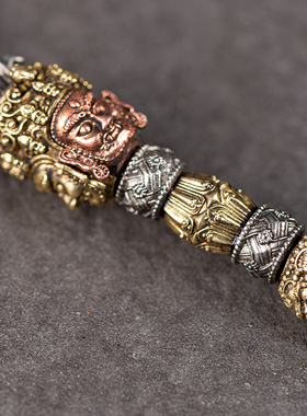 黄铜藏式三面普巴金刚橛降魔杵