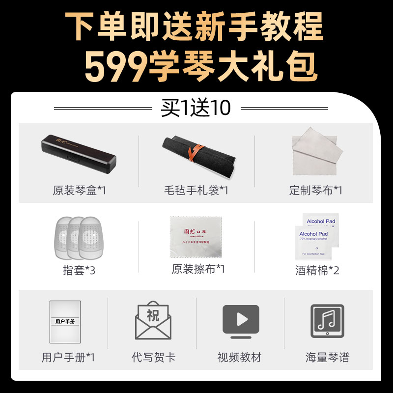 正品国光口琴28/24孔复音C调学生初学者入门儿童专业演奏旗舰店
