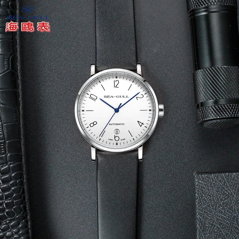正品海鸥手表男士简约全自动机械表男表情侣对表女表包豪斯潮6091