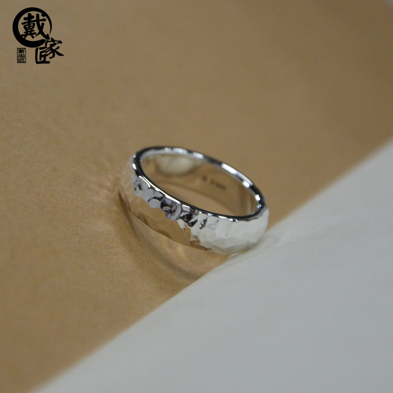 《波光粼粼》原创999纯银手工对戒 戴家匠戒指/指环