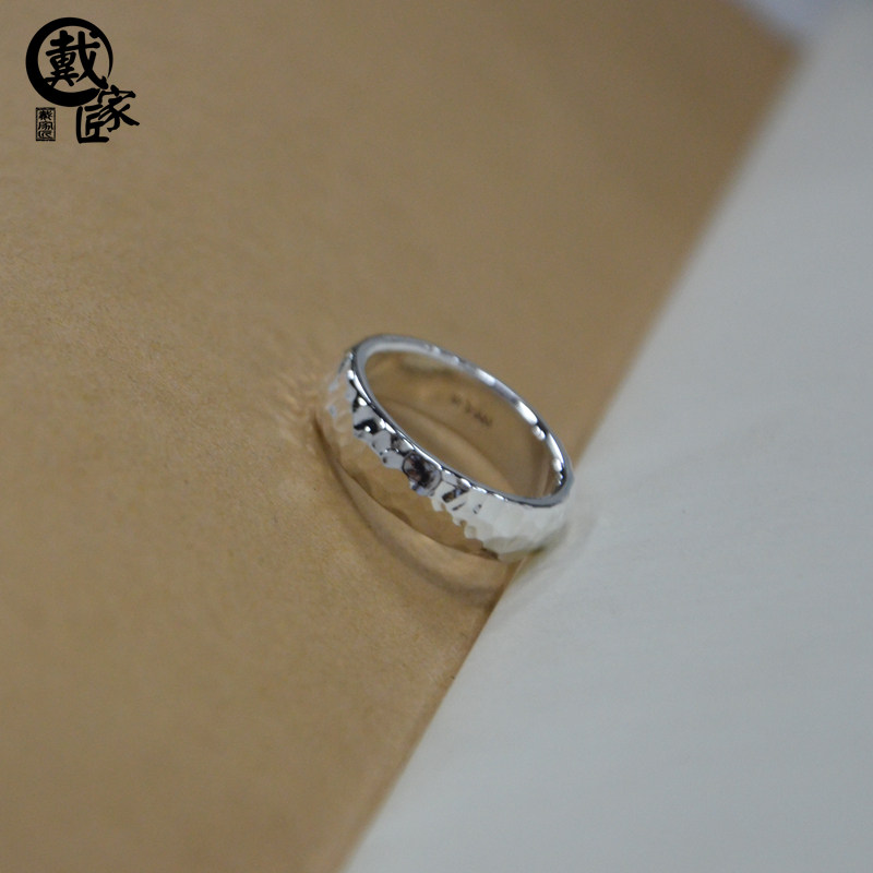 《波光粼粼》原创999纯银手工对戒 戴家匠戒指/指环
